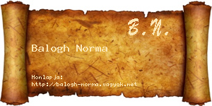 Balogh Norma névjegykártya